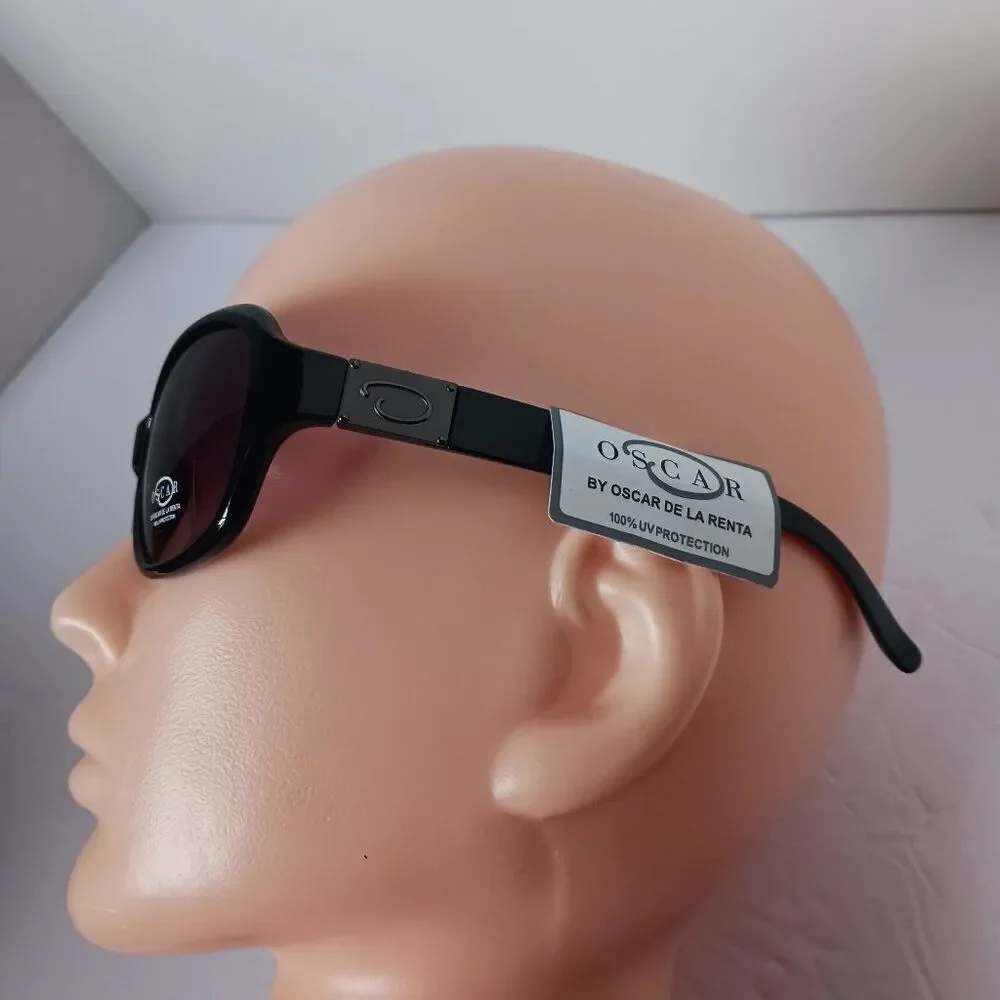 Oscar De La Renta Black Dark Lens Sunglasses Rounded Square
